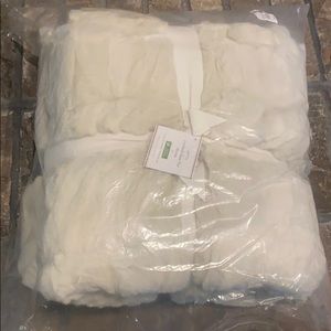 Pottery Barn Ruched Faux Fur Throw Blanket